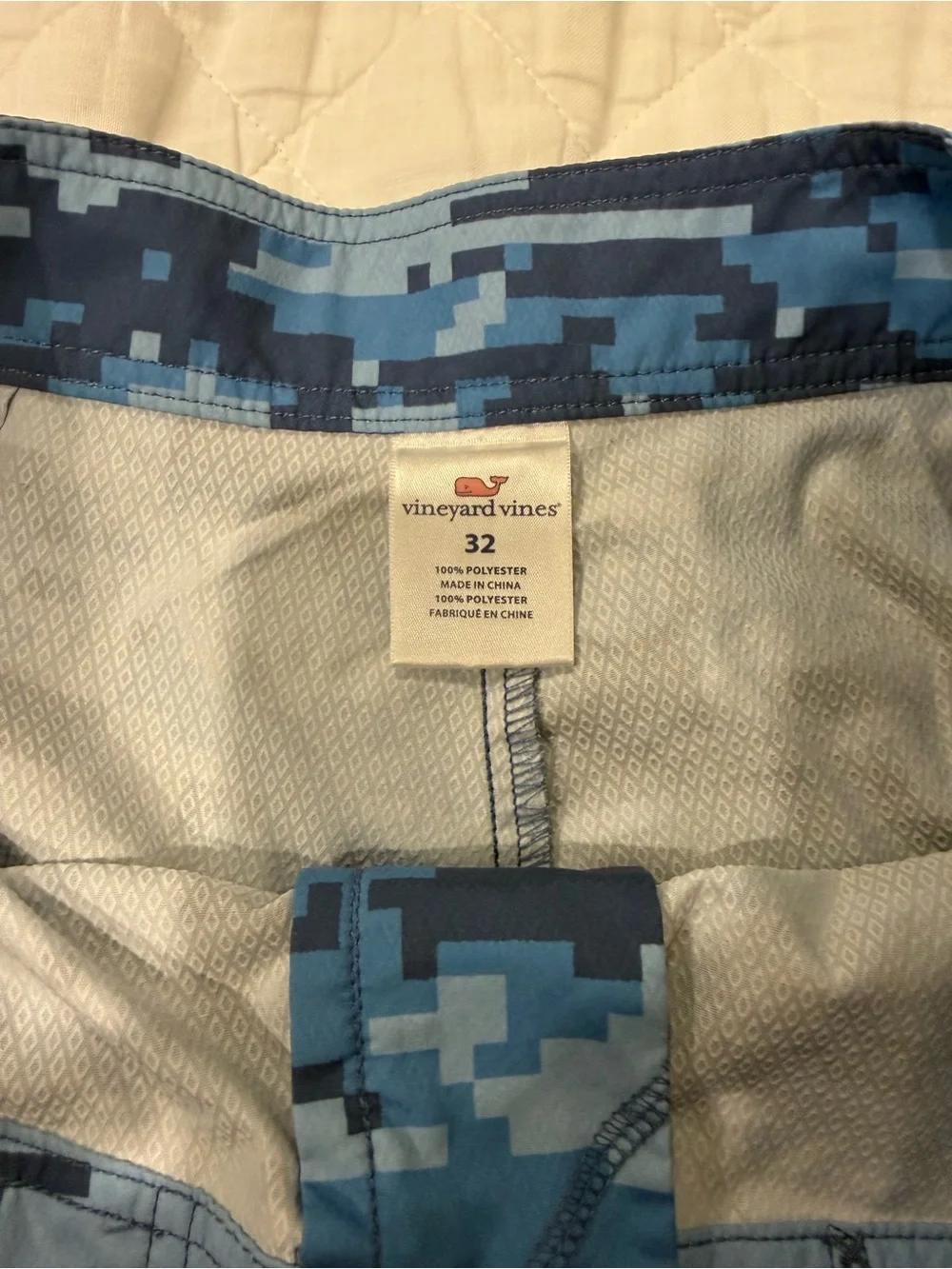 Vineyard Vines Navy & Light Blue Camo Swim Board Shorts